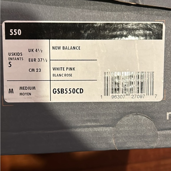 New Balance 550 White Pink Sea Salt size 5y/6.5w Lightly Used - Picture 5 of 5